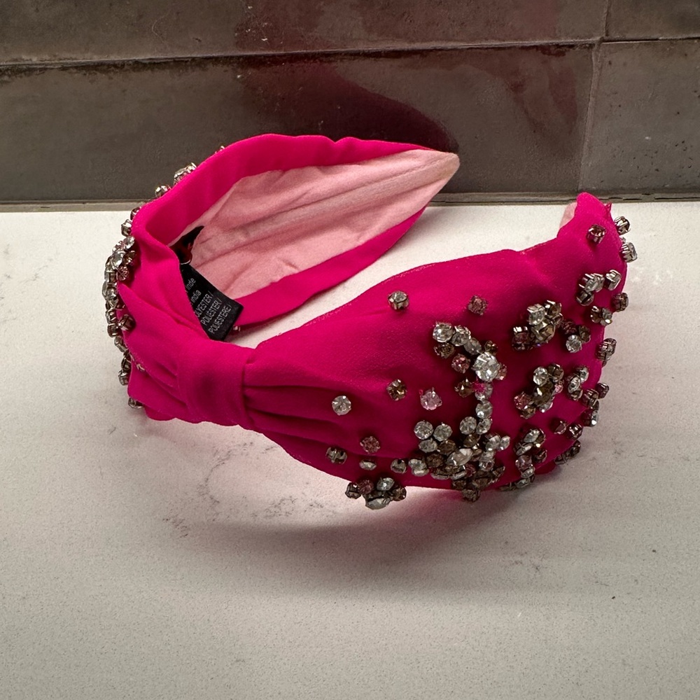 Embellished Pink Knotted Headband